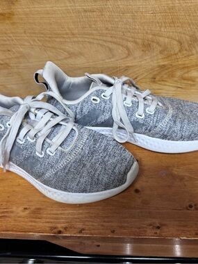 adidas Light Gray Knit Athletic Sneakers